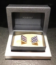DiFalco Signed 925 Silver Checkered Flag Forzieri Cufflinks See Photos