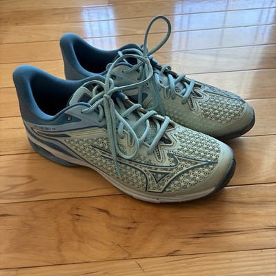 Mizuno Wave Exceed Tour 6 Shoes Womens 11 Blue White Pickleball Tennis Sneakers