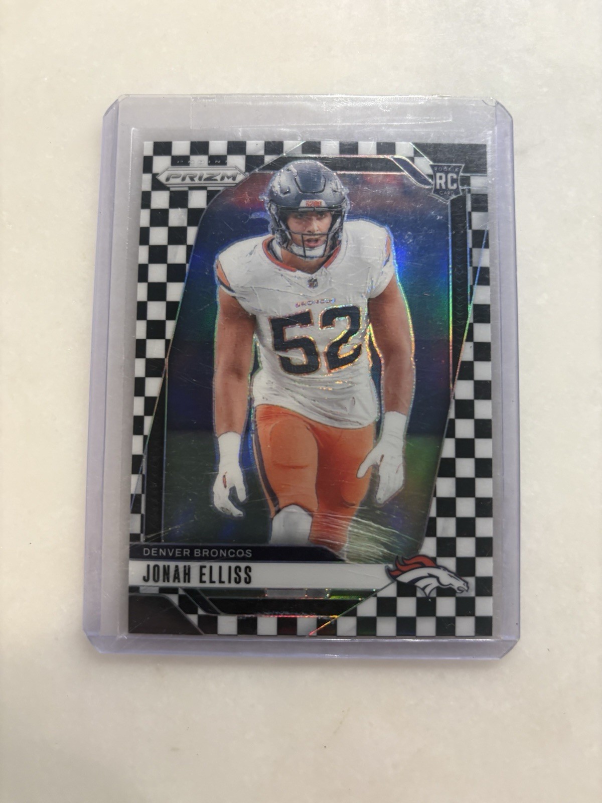 2024 Prizm Jonah Elliss RC Black & White Checkerboard Rookie SP Broncos #356