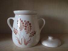schöner Topf mit Deckel, Keramik/Steingut, Handarbeit, Vintage