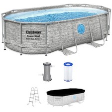 Bestway Power Steel Swim Vista 14' x 8'2" x 39.5" Above Ground Swimming Pool Set