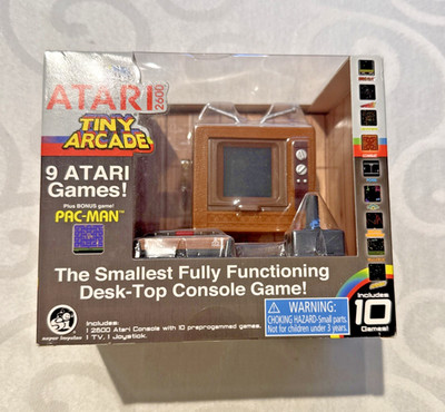 World s Smallest Atari 2600 Tiny Arcade Mini Console 10 Games Pac-Man Fast Ship