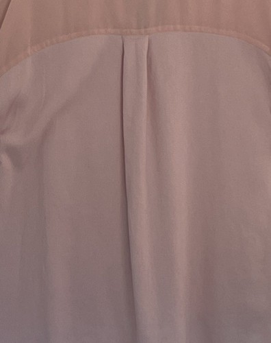 Linen Blend Tunic L Petal Pink Vneck Sheer Lagenlook Coastal Boho Beach Cottage - Picture 12 of 17
