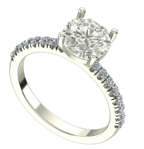 2.5 Ct White Round Vvs1 Real Moissanite Engagement Ring Sterling Silver Size 7