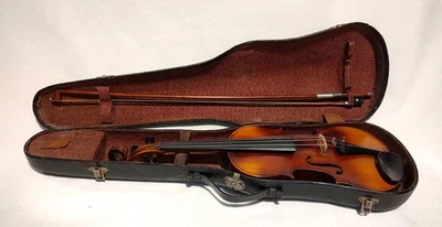 Vintage 4/4 Fiddle and Trade Era Louis Bow w/Tinsel Windings, Early 1900s Case - image 1 of 4