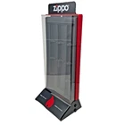 Genuine ZIPPO Lockable Acrylic Display Case Countertop Fits 10 Lighters & Fluid