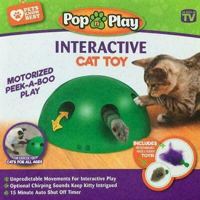 Buy Pop N’ Play Interactive Motion Cat Toy Feather & Mouse Teaser Kitty Intrigued