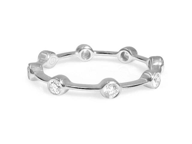 Diamond Bezel Set Stackable Band 0.32cttw