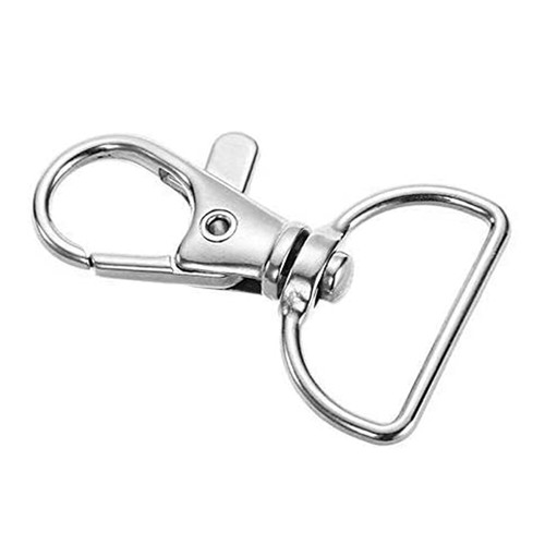 5-50X Swivel Lobster Clasp D Ring Key Rings Keychain Lanyard Finding Tone Silver - Picture 2 of 10