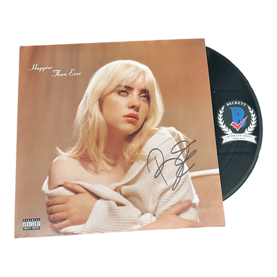 Billie Eilish ビリー・アイリッシュ 直筆サイン入り レコード LP BILLIE EILISH SIGNED AUTOGRAPH HAPPIER THAN EVER ALBUM LP VINYL
