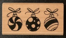 Stampendous Retro Baubles Christmas Ornament Border Rubber Stamp