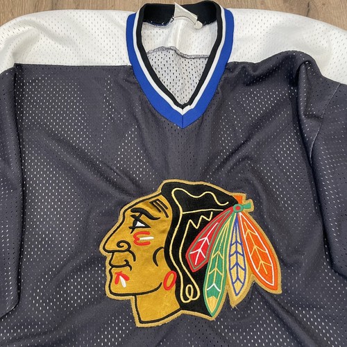 Vintage Chicago Blackhawks Hockey Trikot Größe XL schwarz High Five #3 NHL USA - Bild 3 von 7