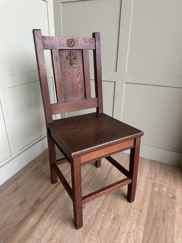 Antique Solid Oak Reclaimed Church Chair - Altar Chair - Armchair UKAA - Picture 8 of 8