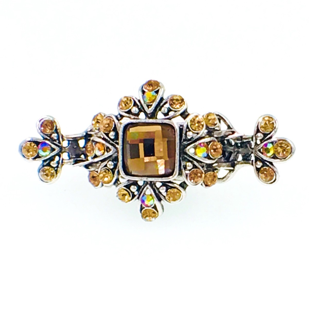 Vintage Elegant Gold and Brown Gemstone Hair Clip Amazon.com : 6 Pieces Bridal Wedding Hair Pins Gold Leaf  main image 4