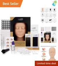 Complete Lash Extension Training Kit: Mannequin Head, Glue, and Tools Included