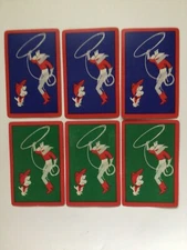 (6) Vintage Cowboy Themed Playing Cards ,Hamilton,c.1953