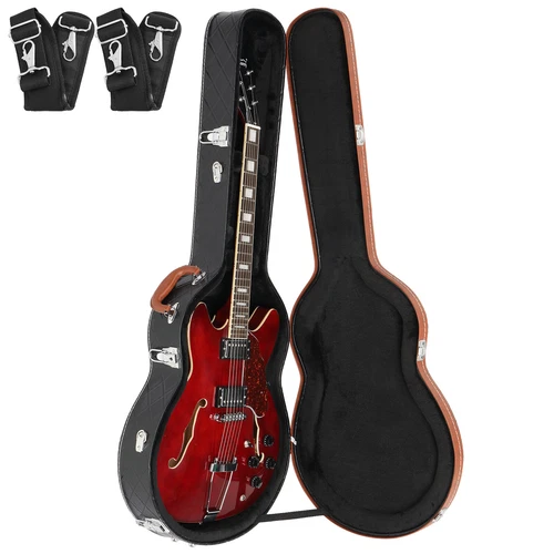 Ktaxon Electric Guitar Hard Case, Wooden Hard-Shell,Fits Gibson 335 With 2 Strap