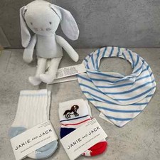 Janie and Jack Baby Boy Bib / Sock Set Size 0 to 3 Months