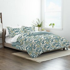 Boho Flower Reversible Duvet Cover by Kaycie Gray Fashion Easy Care 3PC Set 