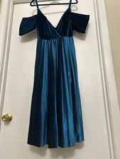 NWT Asos Maxi Long Dress Wrap Women Size 12 Green/Blue