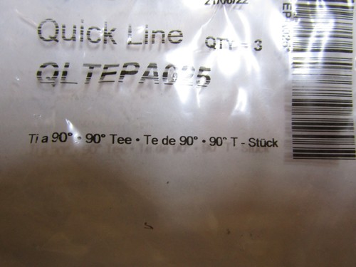 LOT OF 3 AIRCOM QLTEPA025 25mm Equal Tee. New in Packages - Picture 8 of 9