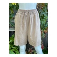 Vintage High Rise Bermuda Shorts Wide Leg Elastic Sz 40