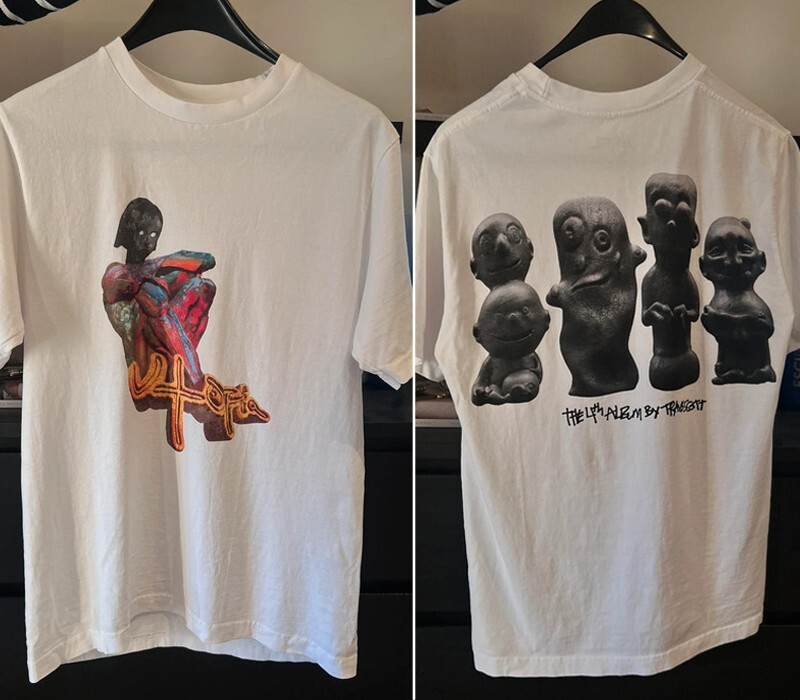 Travis Scott Utopia B1 2 side Remake White T shirt short sleeve tee NH14662