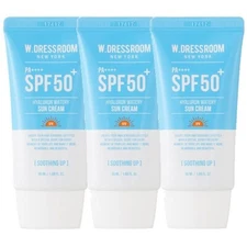 W.DRESSROOM Hyaluronic Watery Sun Cream SPF50+ PA++++, 50ml (1.69 oz) x 3pcs Sun