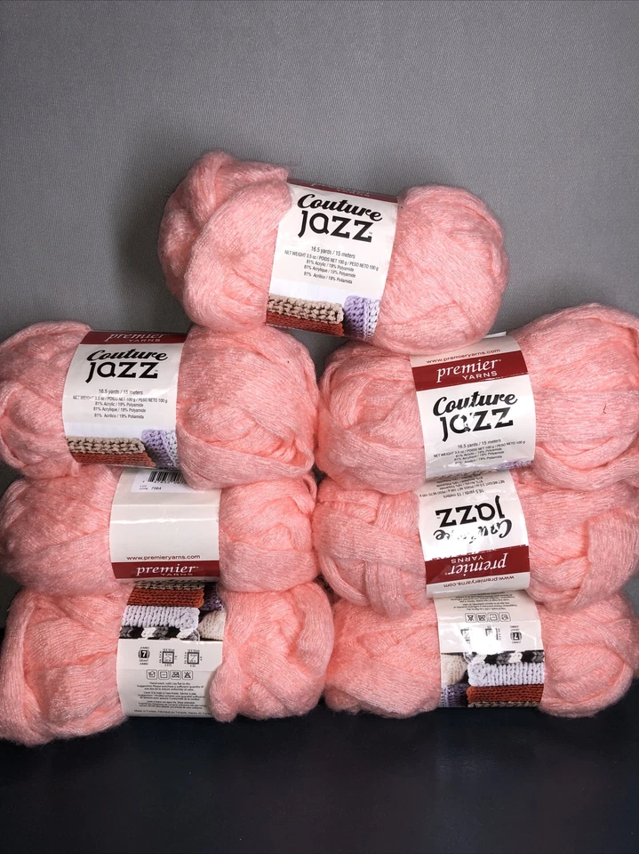 Premier Yarns Couture Jazz Color 26-42 Soft Coral LOT OF 7 SKEINS - Image 2 of 4