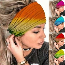 Women Yoga Wide Headband Ladies Elastic Fold Hair Band Sports Turban Head Wrap