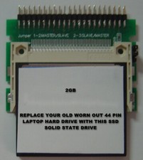 2GB SSD Replace Old 2.5" IDE Laptop Drives with 44 PIN SSD CF Card & Adapter
