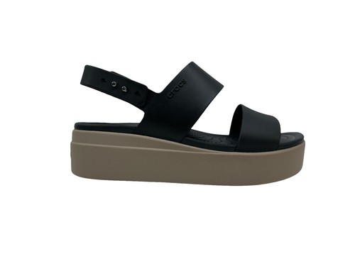 New Womens CROCS BROOKLYN 4U WEDGE SANDAL BLACK 210676-001 US W 5