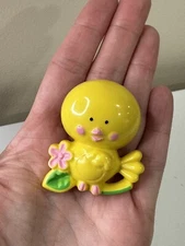 Vintage Yellow Bird With Pink Flower -Avon Pin Pals 1975 *EASTER/SPRING*
