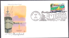 GREETINGS FROM MARYLAND 2002 FISHING BOATS CHESAPEAKE ARTCRAFT CACHET FDC UNADD