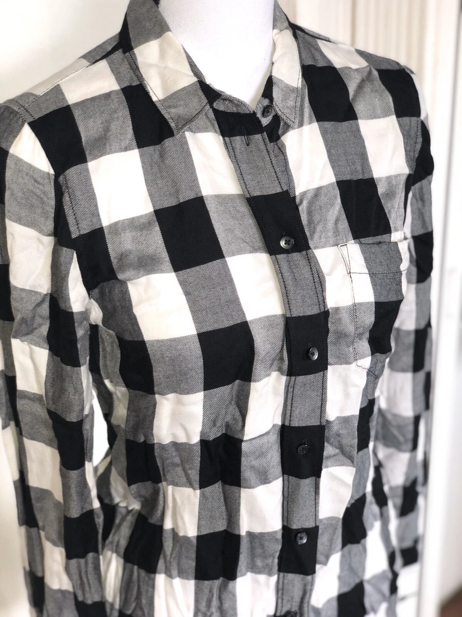 madewell black and white plaid shirt