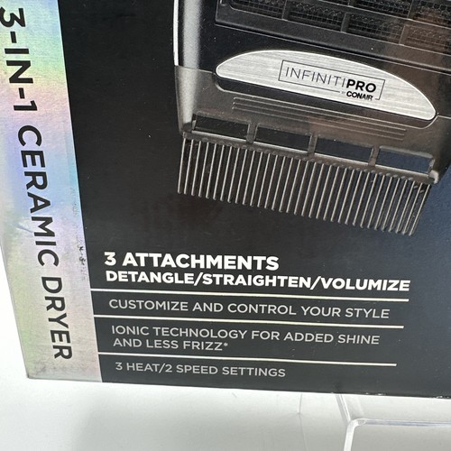 NEW Infiniti Pro By CONAIR 1875 Watt 3-in-1 Ceramic Hair Dryer Styler Brand New - 第 3/11 張圖片