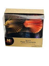 H For Happy set of 4 Paper Ornaments 3” L X 2.5” H Bed Bath & Beyond