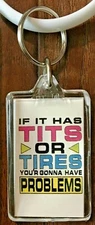 If It Has Tits Or Tires You're Gonna Have Problems - 3.25" Key Chain NOS Keyring