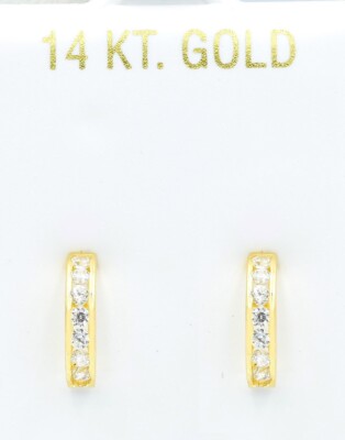 LAB CREATED 0,56 kt WEISSE SAPHIRE OHRSTECKER 14 K GOLD - Hergestellt in den USA - Neu mit Etikett