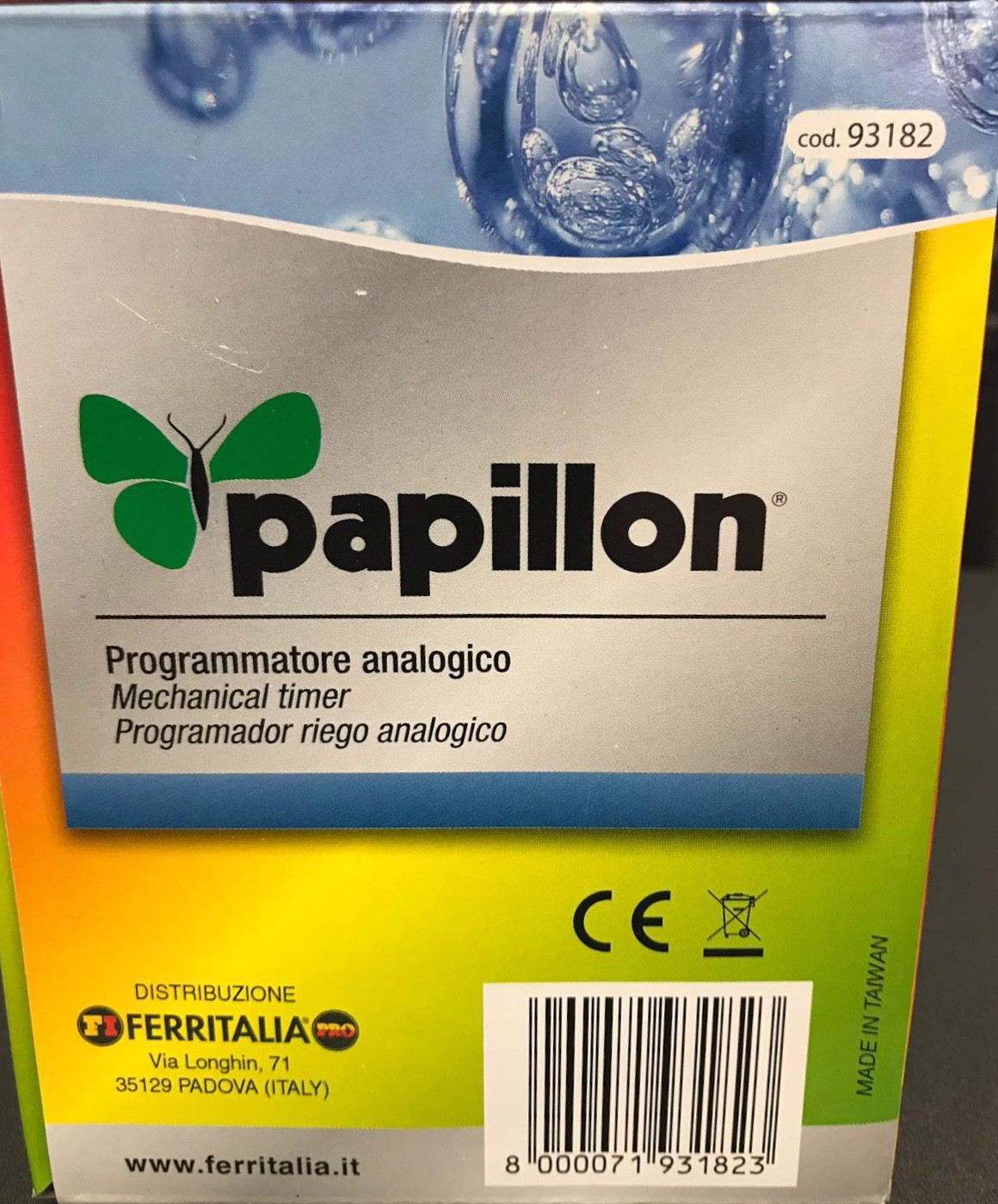 PROGRAMMATORE ANALOGICO PAPILLON INNAFFIAMENTO 2 REGOLAZIONI IRRIGAZIONE FI93182 - 4