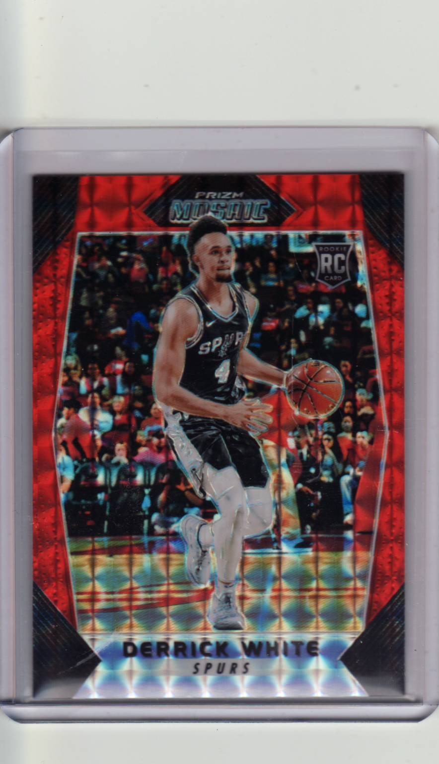 2017/18 Prizm Mosaic Derrick White RC Orange Parallel Spurs