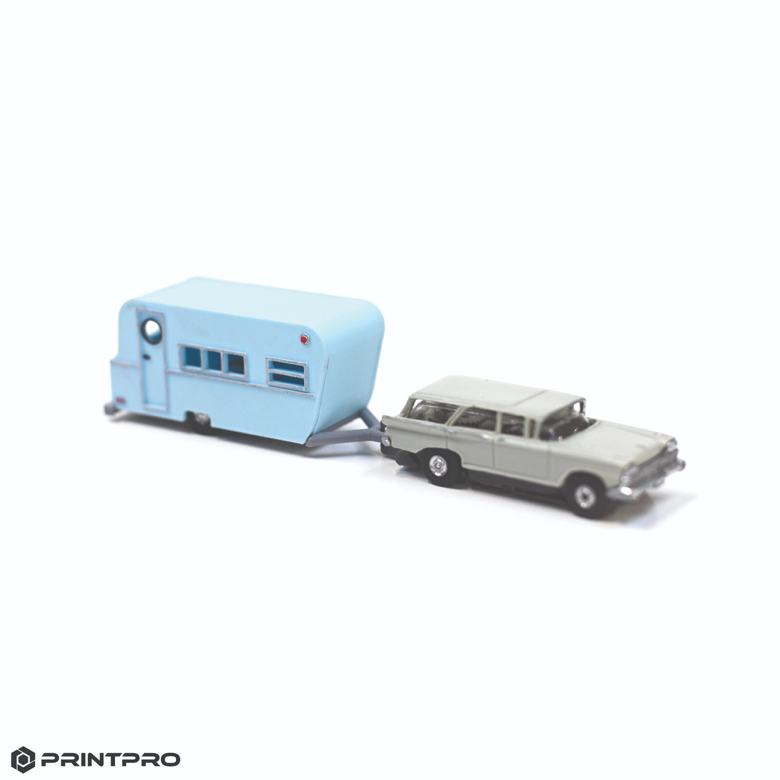 Printpro HO Scale Ice Blue Camper Trailer Kit Fits Aurora Thunderjet