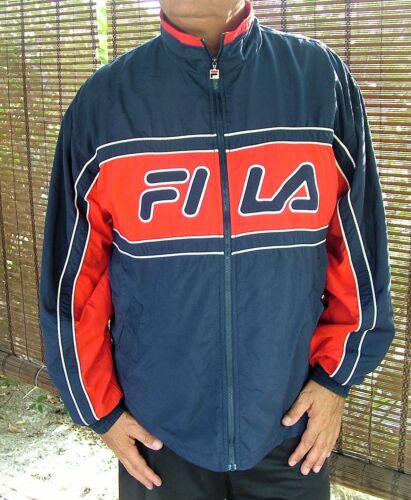 FILA Jacke Herren Vintage Rot Blau Weiss T.52 - Bild 1 von 10