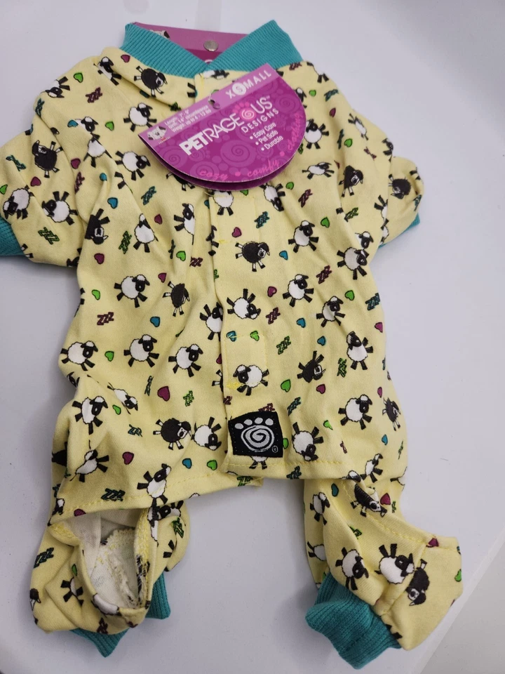 X Pijama Pequeño Petrageous Contando Ovejas Amarillo Multi Fácil de Encender/Apagar Nuevo con Etiquetas Foto 2 de 2