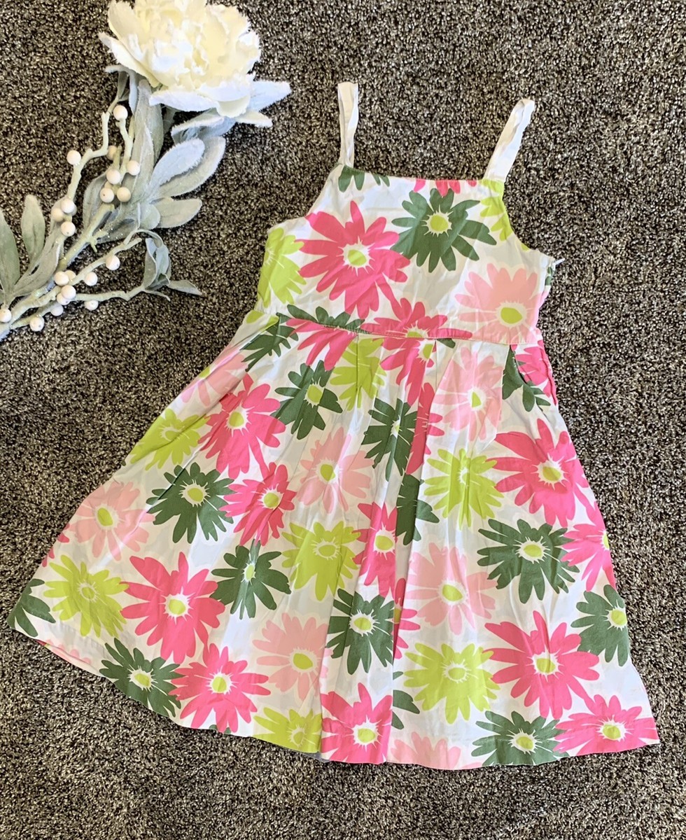 Girl Gymboree pink green floral Easter dress size 5