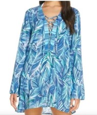 NWT 104 La Blanca Sketched Leaves Tunic Cover Up 2X