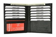 Men's premium leather Hipster European bifold RFID shield card wallet Marshal®