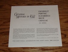1962 Chevrolet GM Car Specifications & Suggested Retail Price Brochure 62 Chevy
