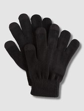  30 Club Room Men's Black Gray Touchscreen Classic Rib-Knit Gloves One Size