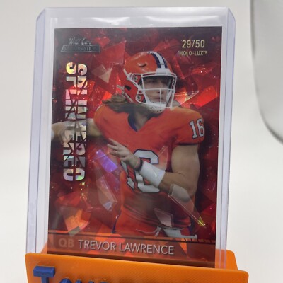 Trevor Lawrence SP 29/50 Rare Alumination Wild Card Red Cracked